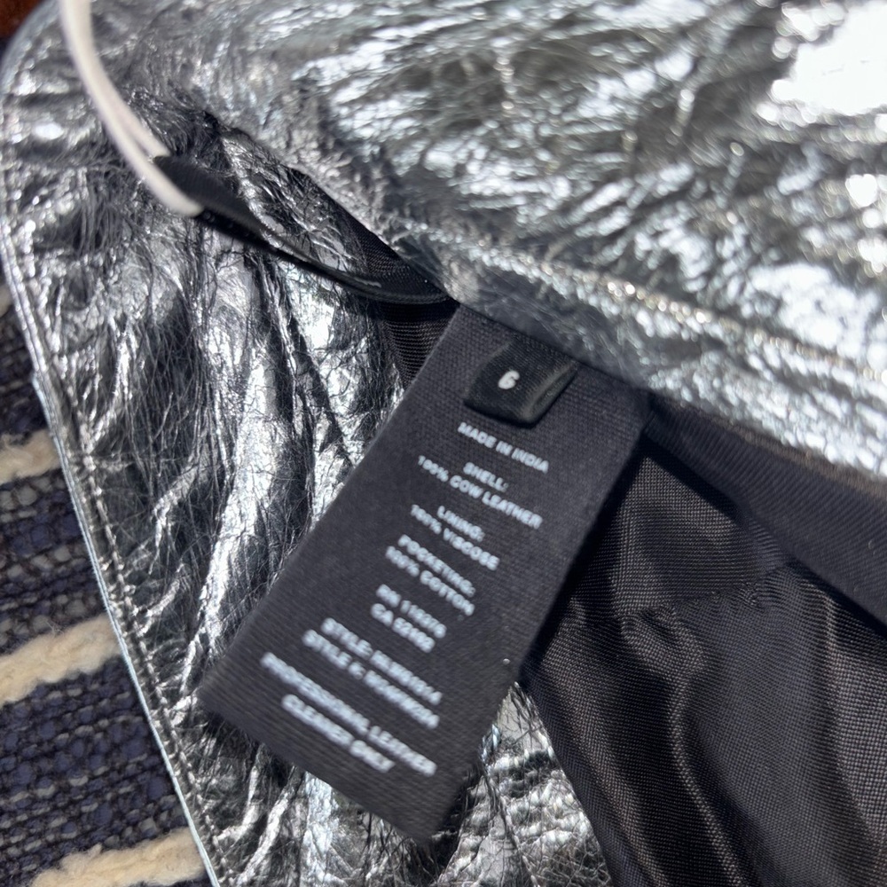 Helmut Lang Silver Leather Pants ✨ BNWT 🚀 Size 6 - Picture 8 of 12